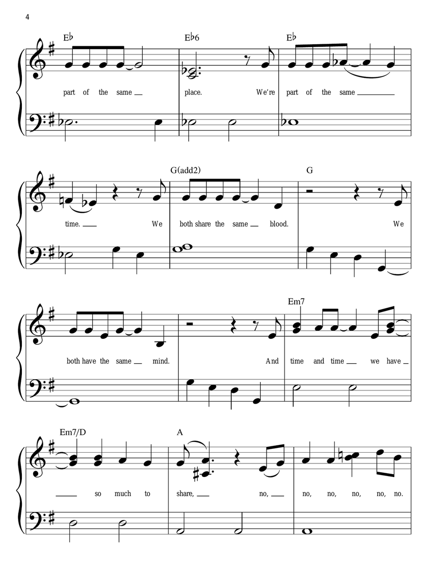 And I Am Telling You I'm Not Going Easy Piano scores gallery preview page 4