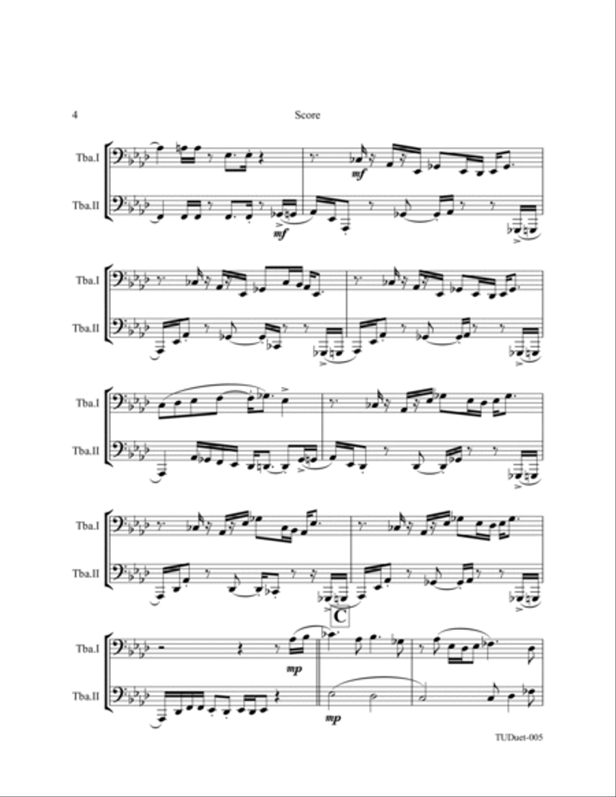 Tuba Funkadunk- tuba duet Brass Duet scores gallery preview page 4