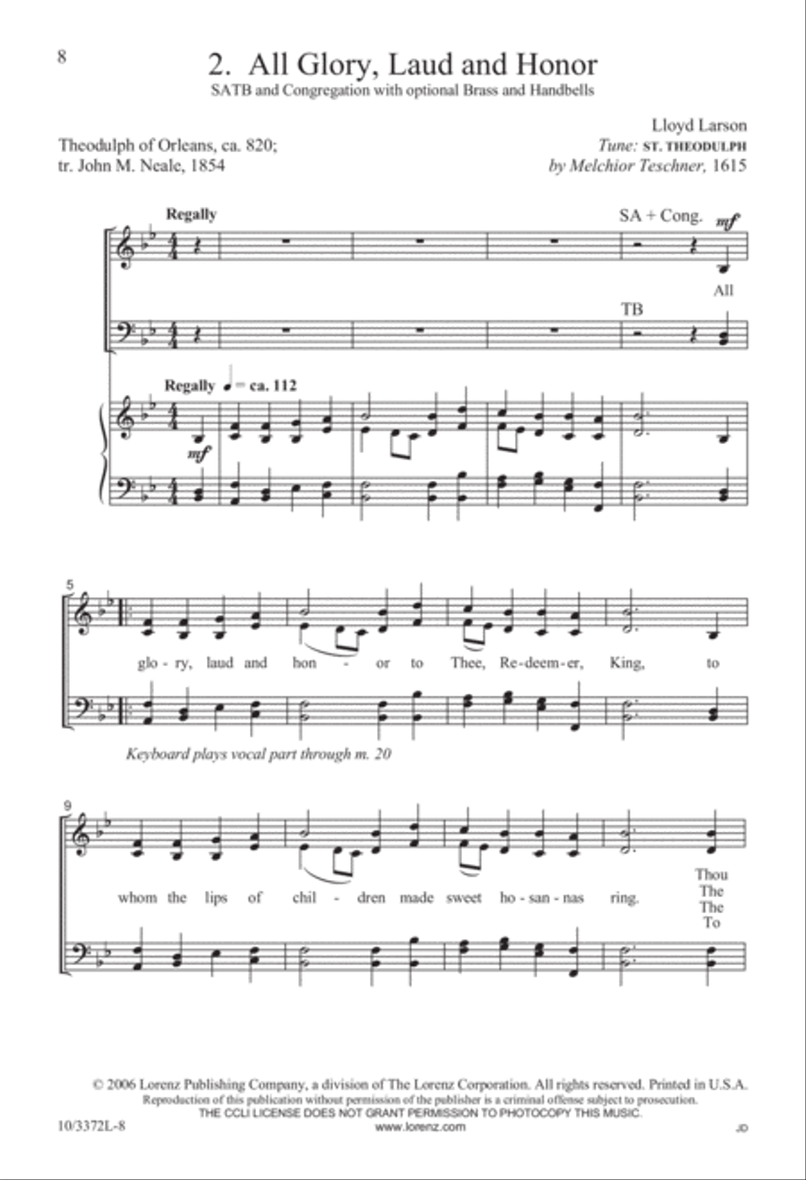 Hymns for Palm Sunday 4-Part scores gallery preview page 8