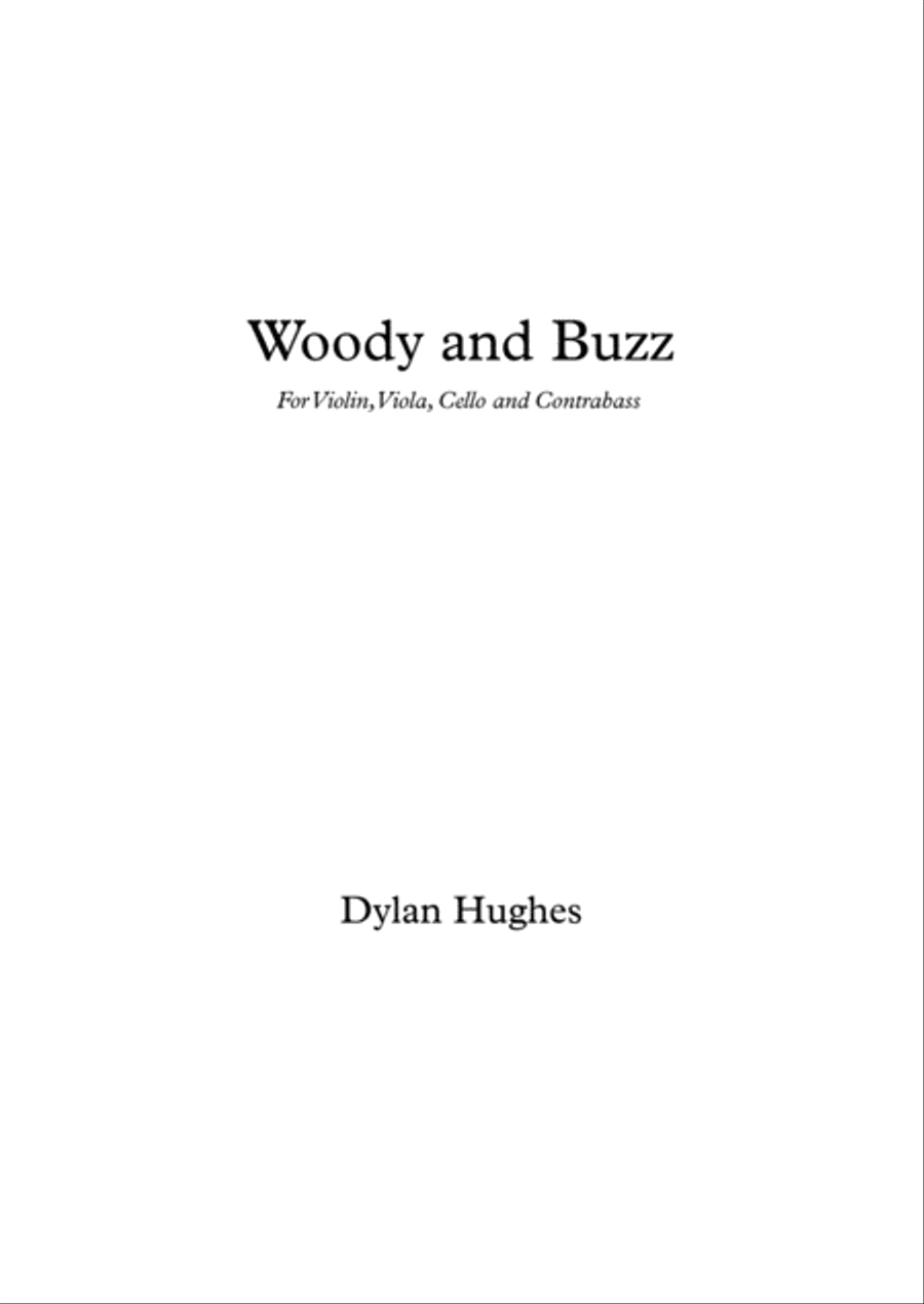 Woody and Buzz for String Quartet (Vn,Va,Vc,Cb) String Quartet scores gallery preview page 1