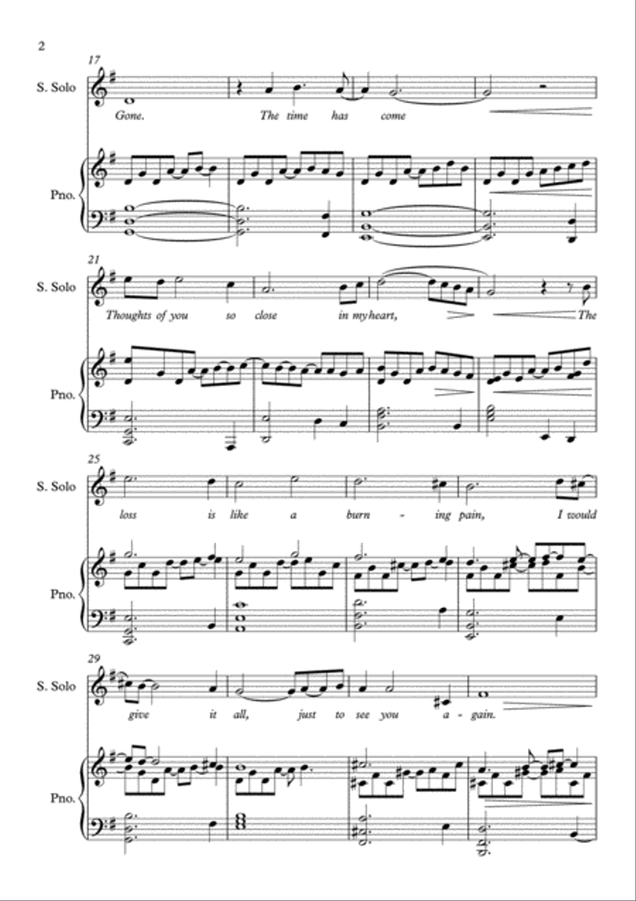 Murray - You're Gone - Voice & Piano Voice scores gallery preview page 2