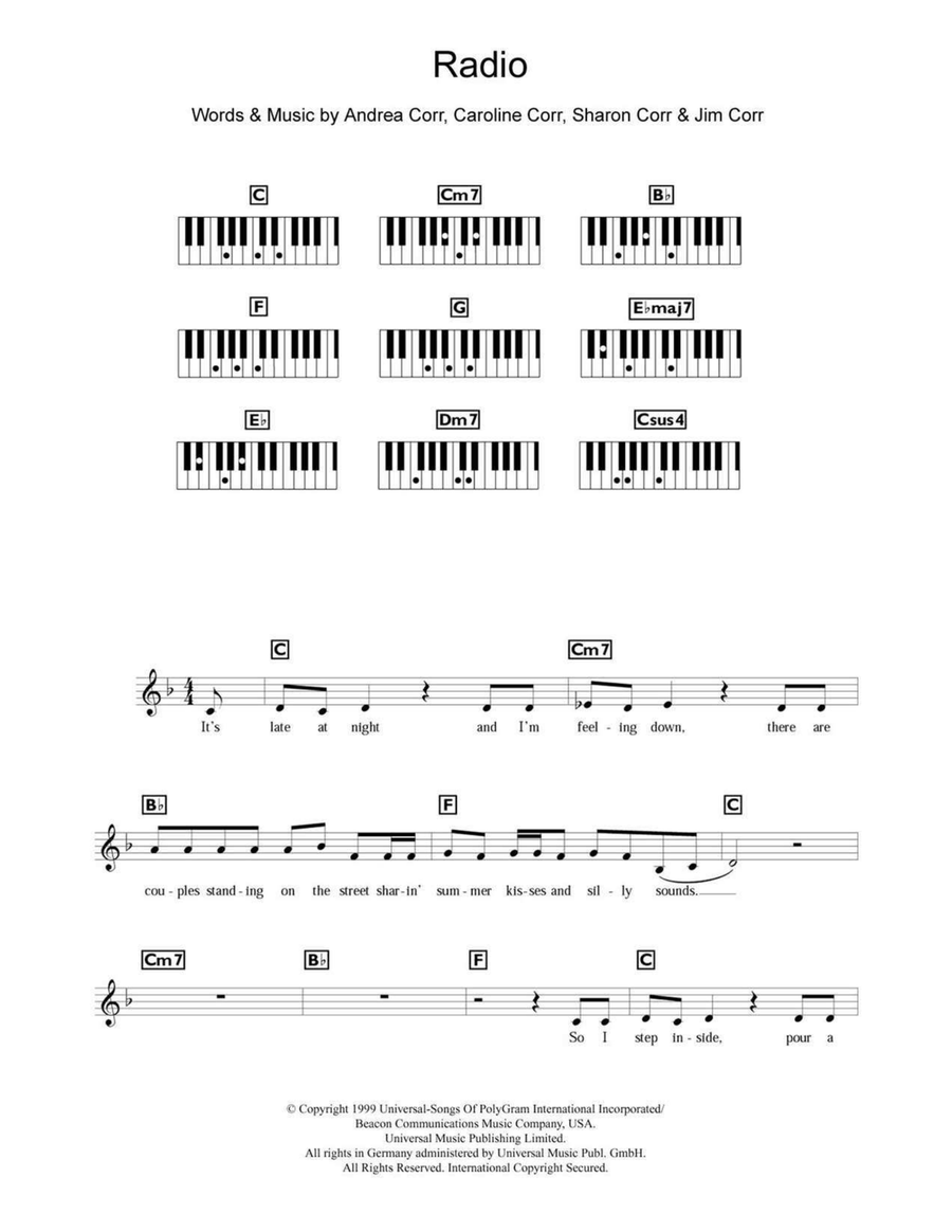 Radio Radio Piano scores gallery preview page 1