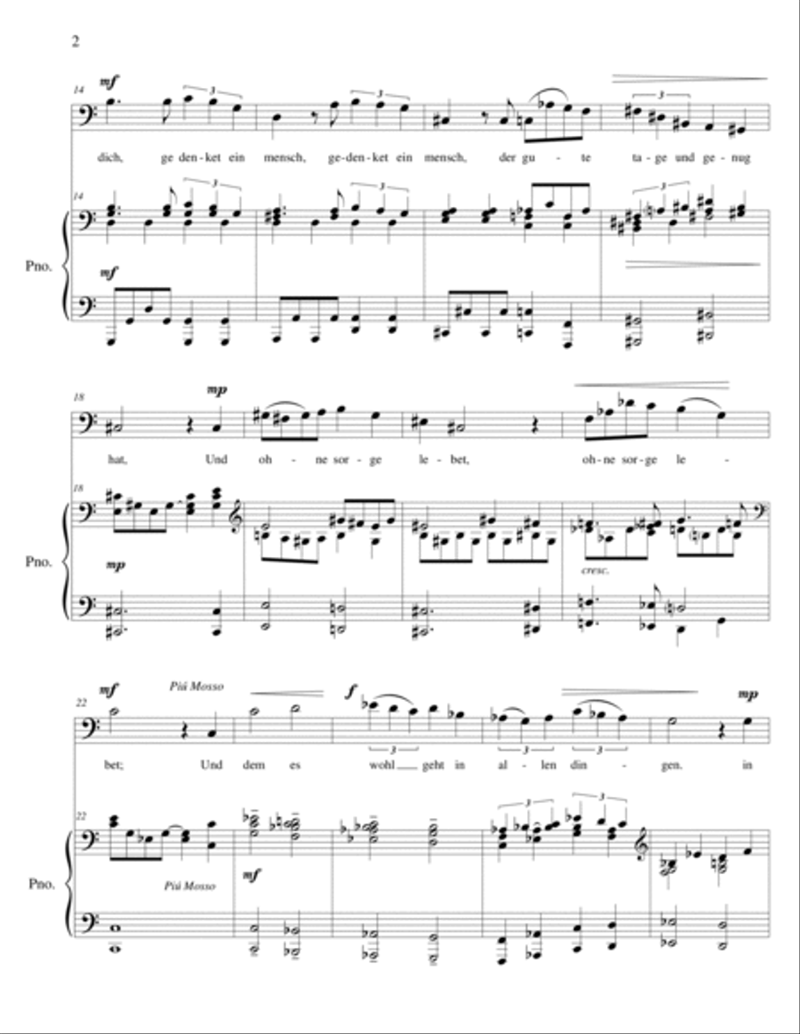 O Tod, Wie Bitter bist Du Voice scores gallery preview page 4