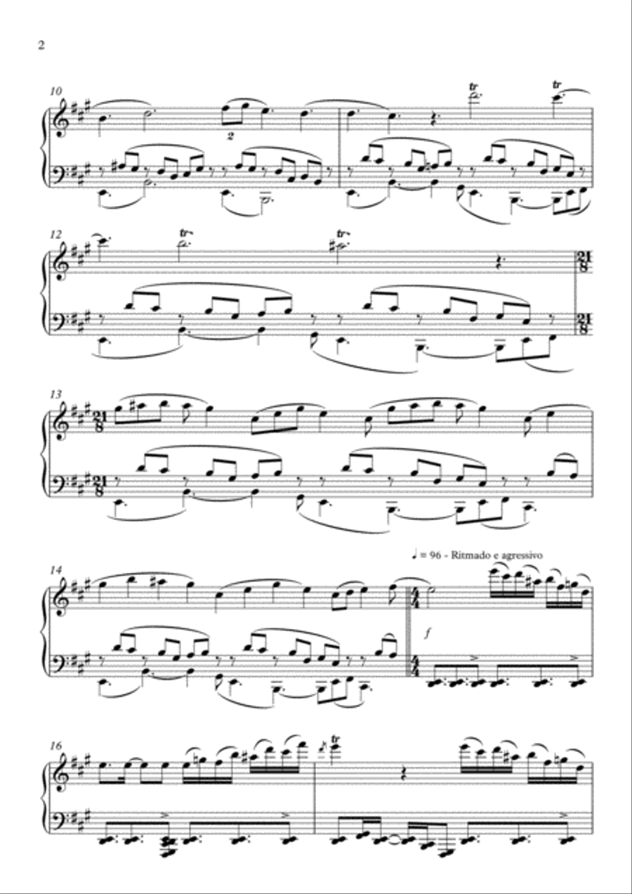 Estudo armorial n° 2, op.10 - for piano solo Piano Solo scores gallery preview page 2