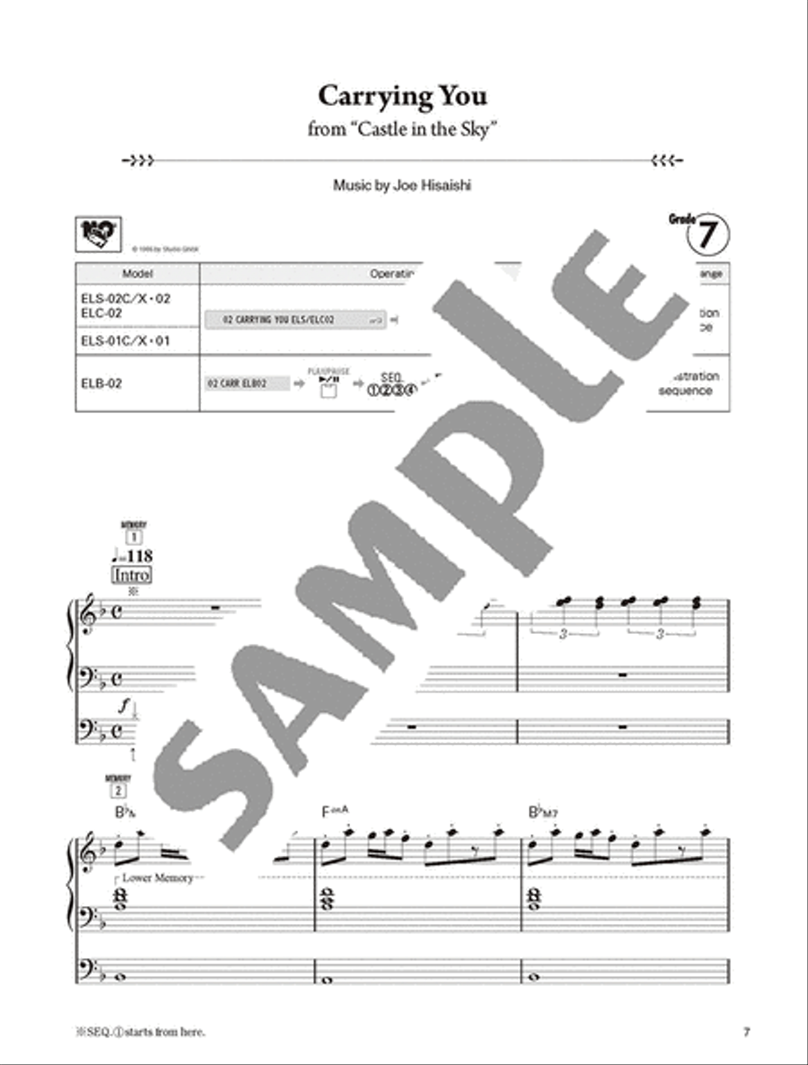 Electone STAGEA GRADE 7 & 6 Vol.1 Studio Ghibli Songs(+USB)/English Version Electone scores gallery preview page 4