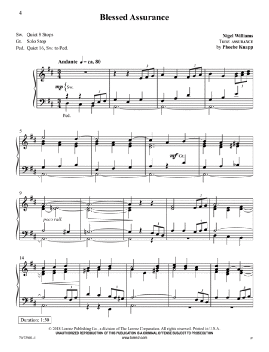 Easy Hymns for Organ Organ Solo scores gallery preview page 2