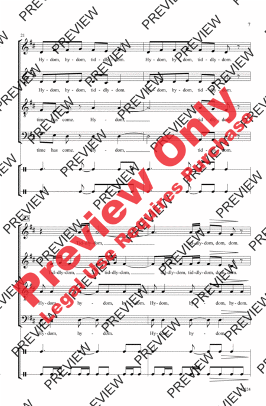 Hydom, Tiddlydom 4-Part scores gallery preview page 7