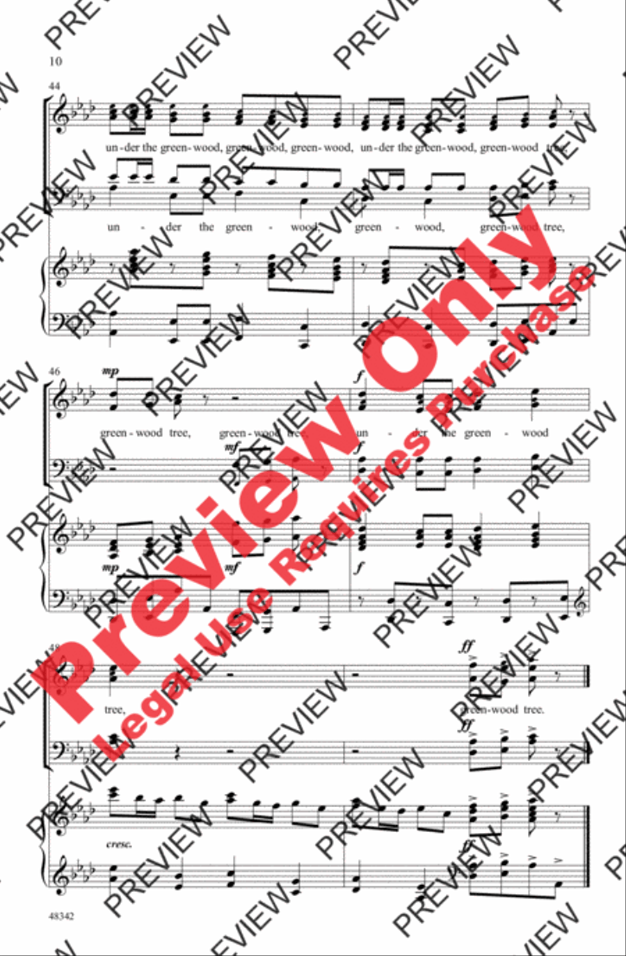 Under the Greenwood Tree 4-Part scores gallery preview page 9