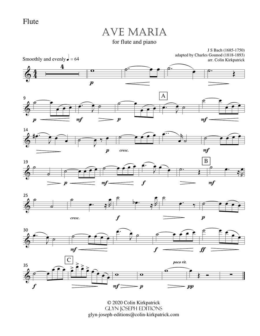 Bach-Gounod: Ave Maria for Flute and Piano