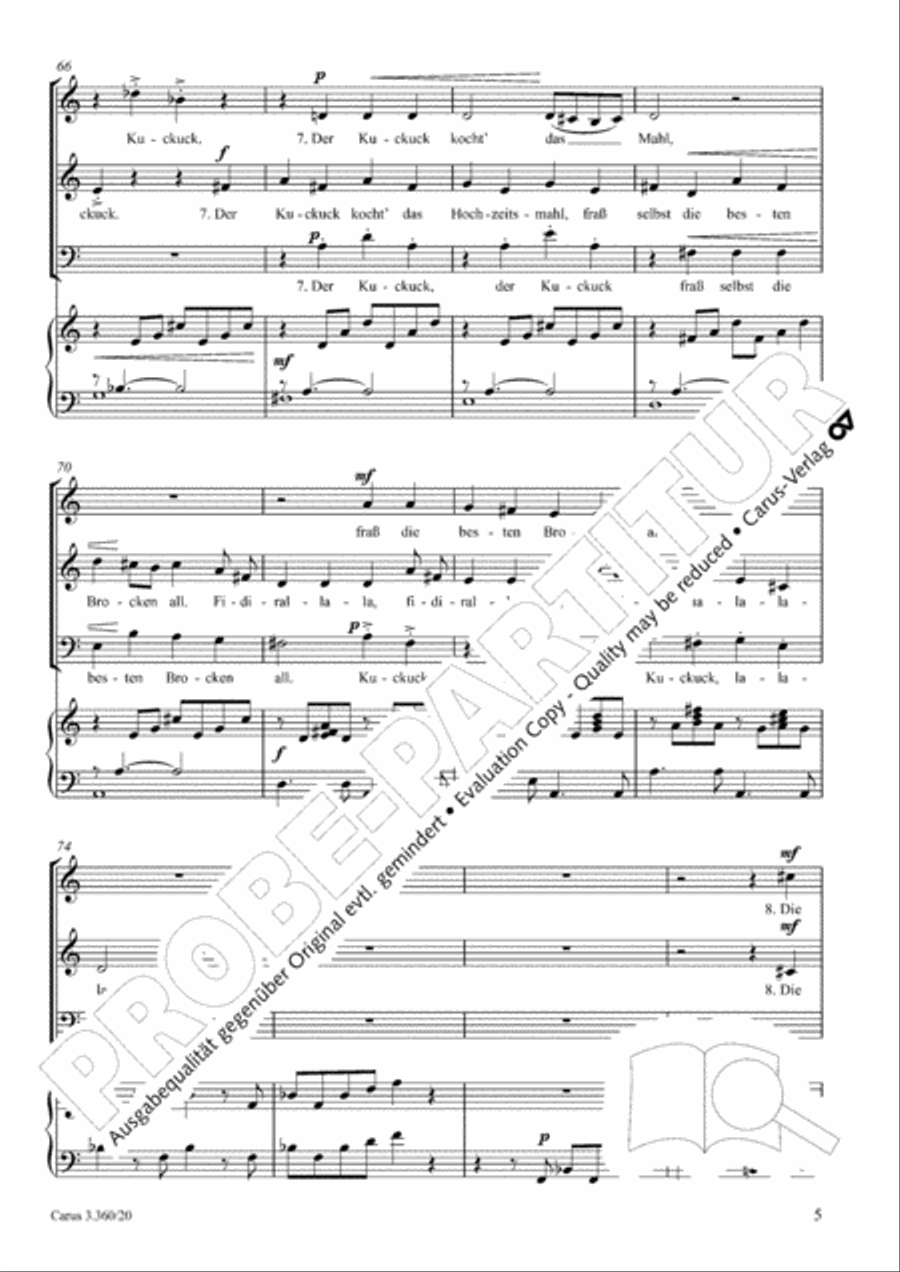 Ein Vogel wollte Hochzeit machen 3-Part scores gallery preview page 6