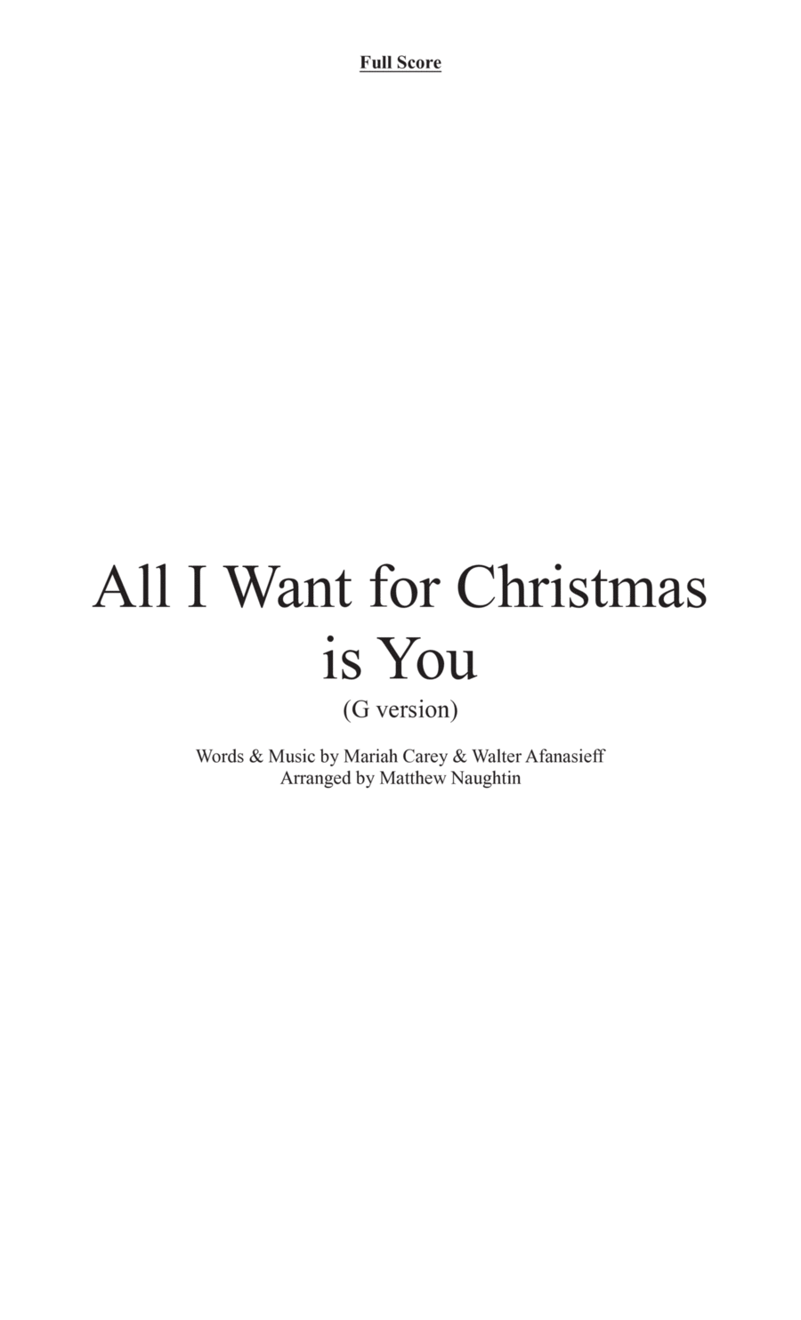 All I Want For Christmas Is You Full Orchestra scores gallery preview page 1