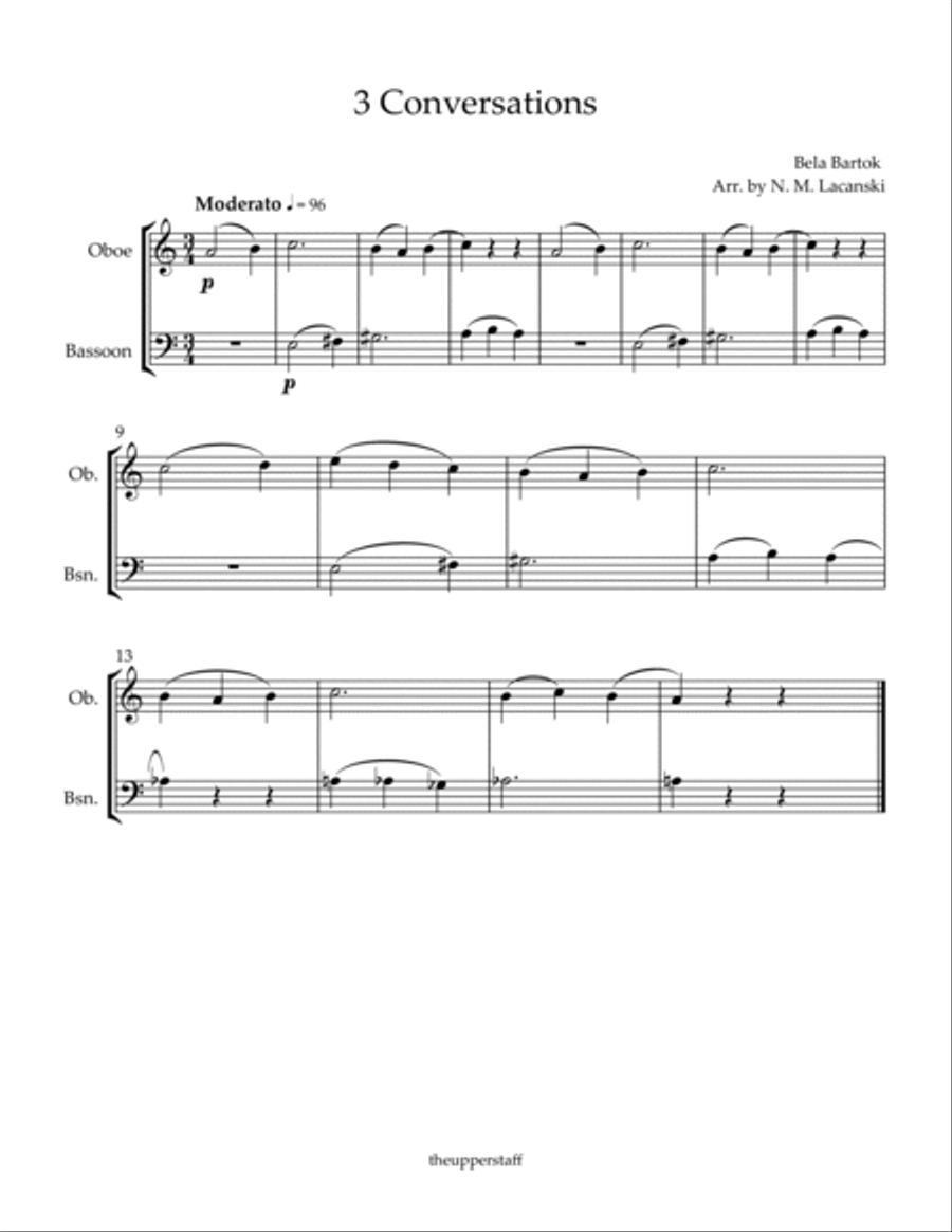 3 Conversations Woodwind Duet scores gallery preview page 2