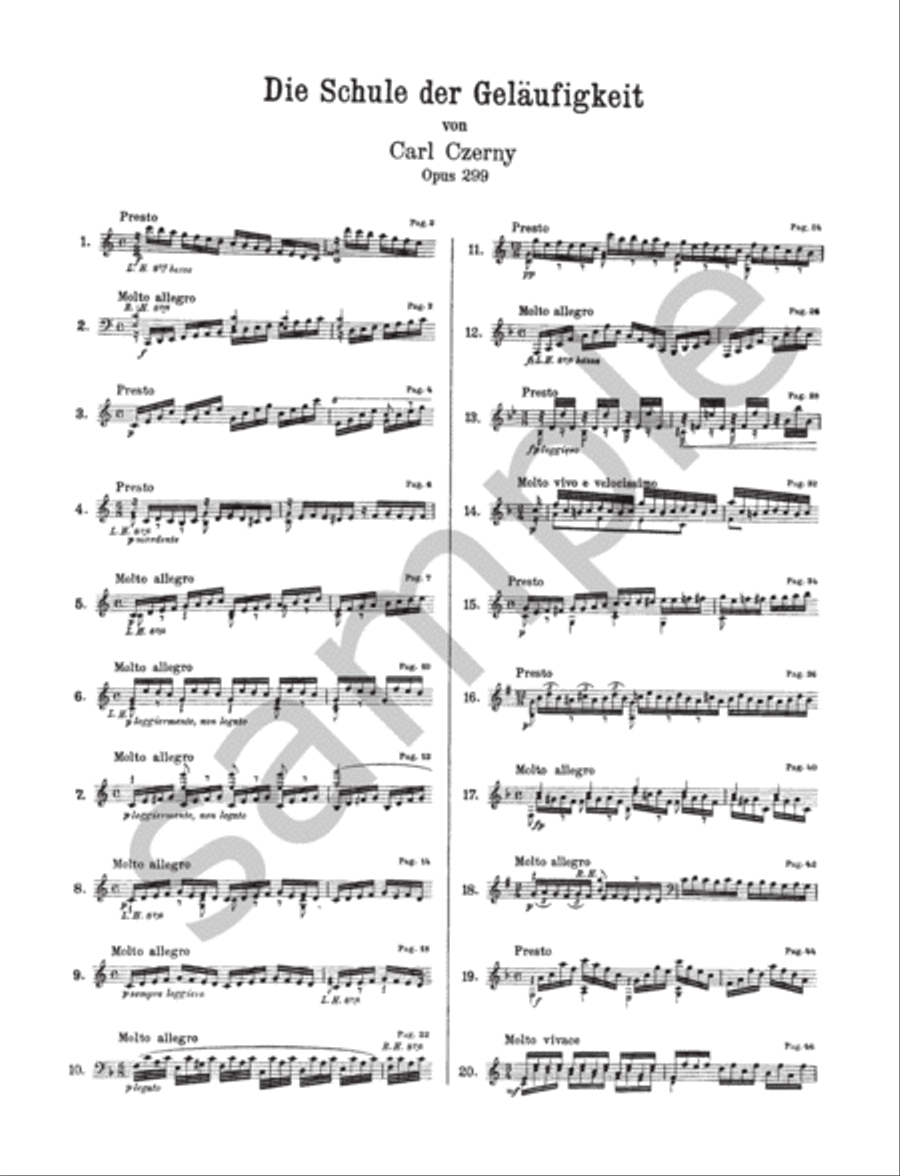 School of Velocity Op. 299 for Piano