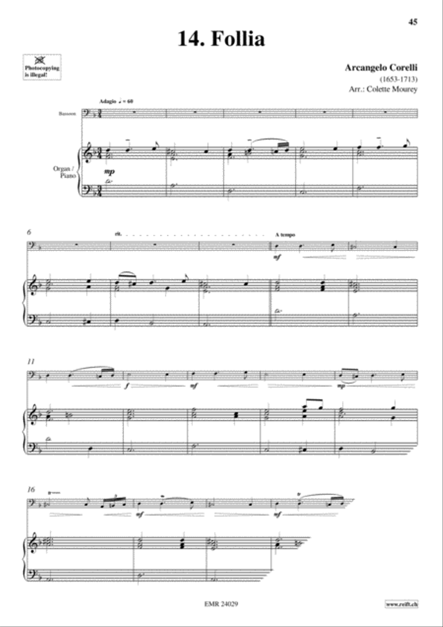 40 Greatest Baroque Hits Volume 1 Bassoon Solo scores gallery preview page 16