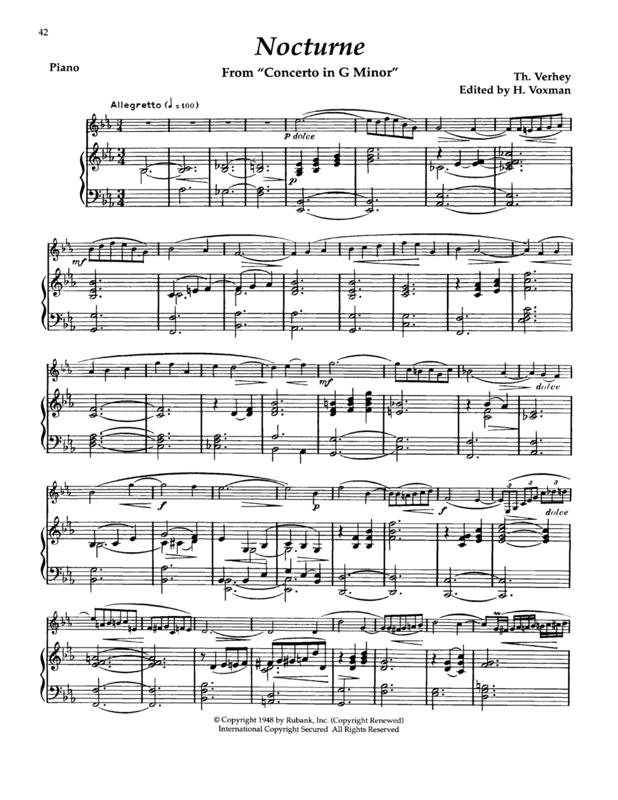 Nocturne (from Concerto in G Minor) School and Community scores gallery preview page 1