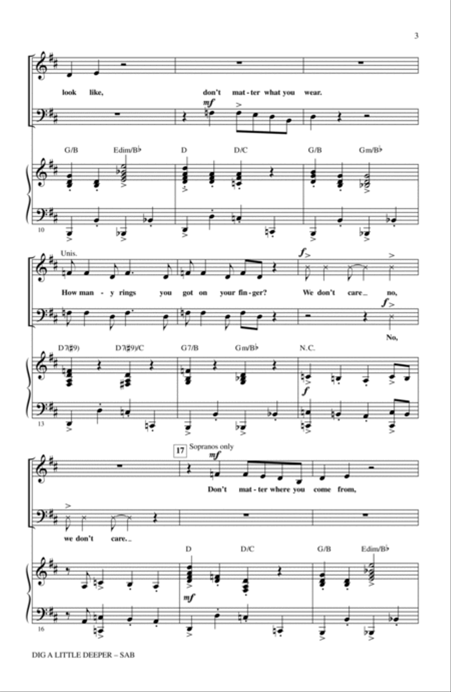 Dig A Little Deeper (from The Princess And The Frog) 3-Part scores gallery preview page 2