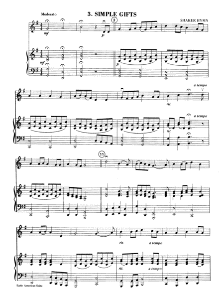 Early American Suite: Piano Accompaniment