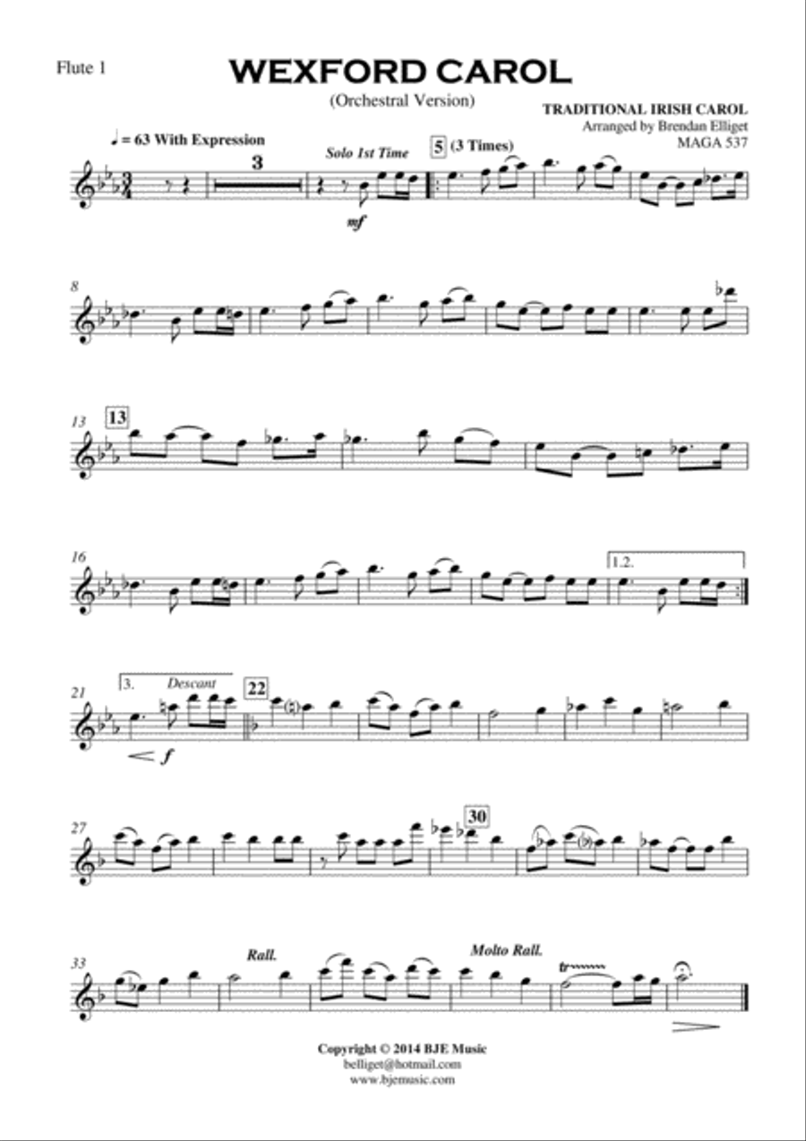 Wexford Carol - Orchestra Score and Parts PDF Full Orchestra scores gallery preview page 3