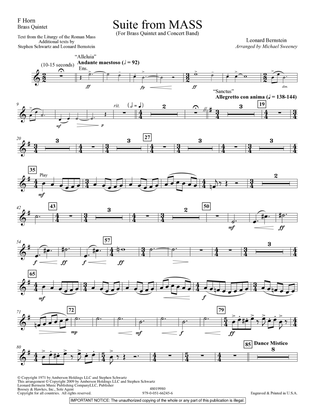 Suite from Mass (arr. Michael Sweeney) - F Horn (Brass Quintet)