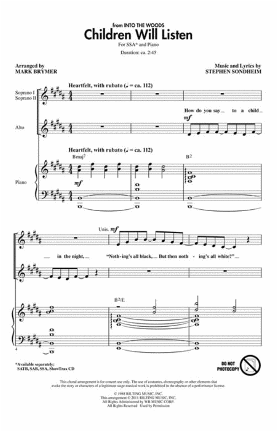 Children Will Listen SSA scores gallery preview page 2