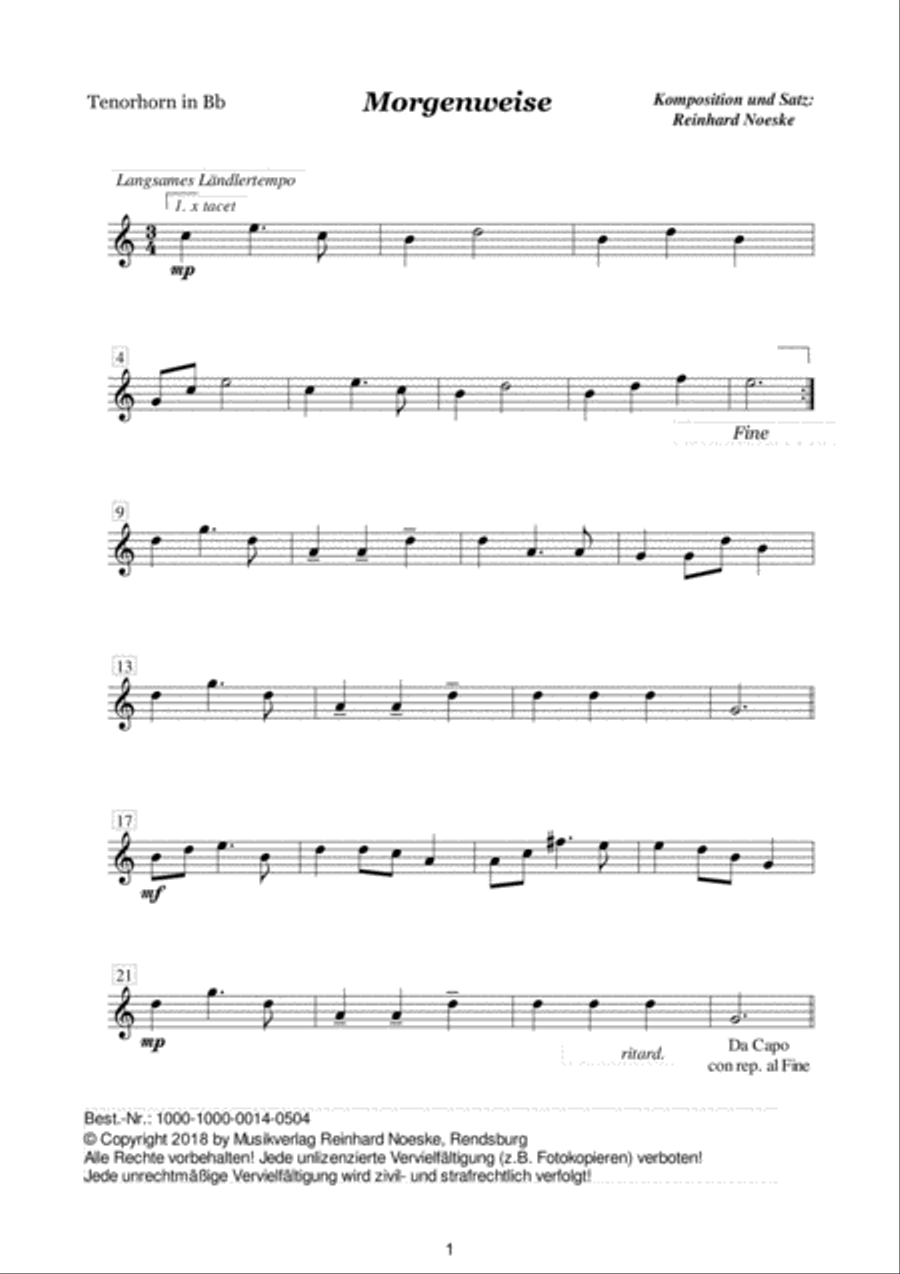 Acht Bläserweisen im alpenländischen Stil für Blechbläserquintett Brass Ensemble scores gallery preview page 3