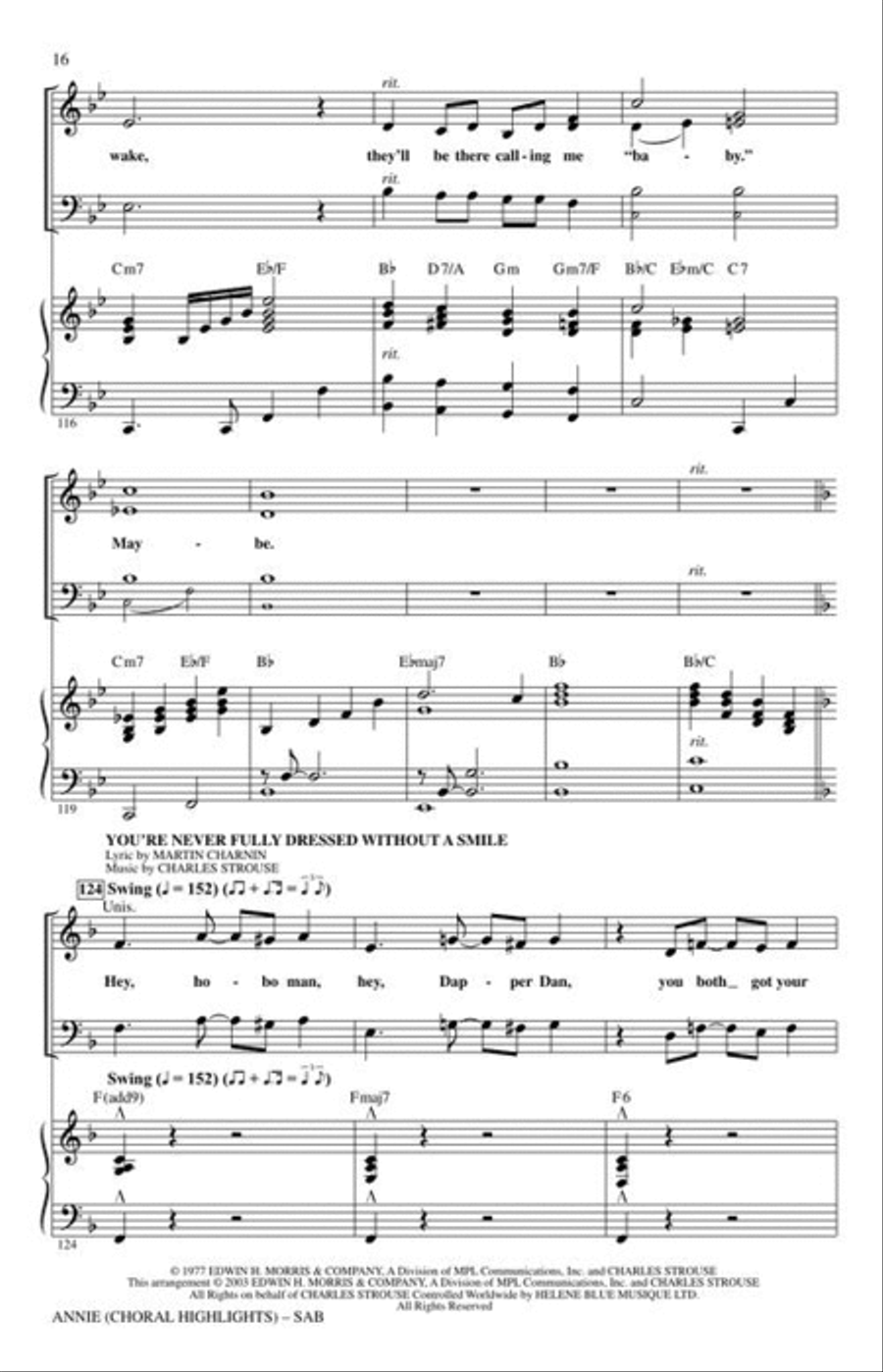 Annie (Choral Highlights) 3-Part scores gallery preview page 6