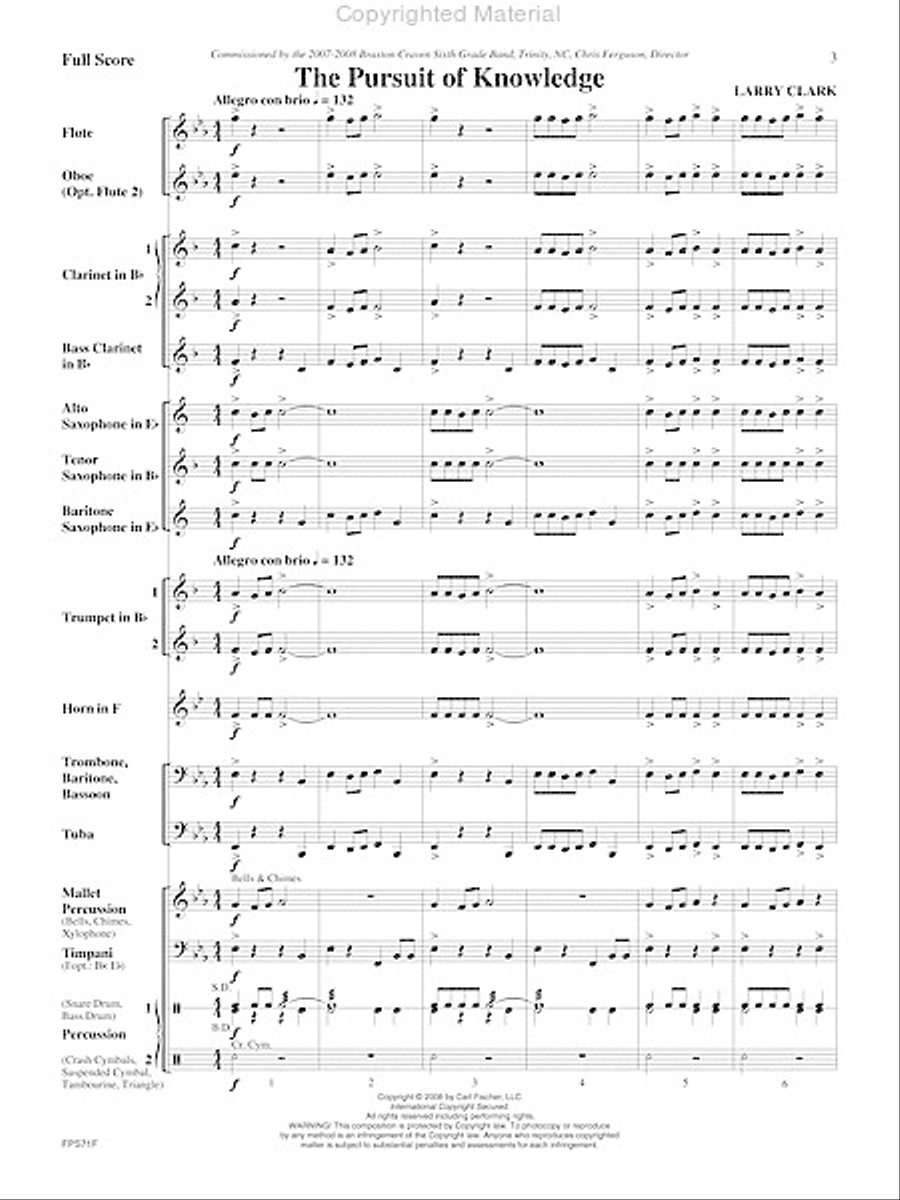The Pursuit of Knowledge Concert Band scores gallery preview page 4