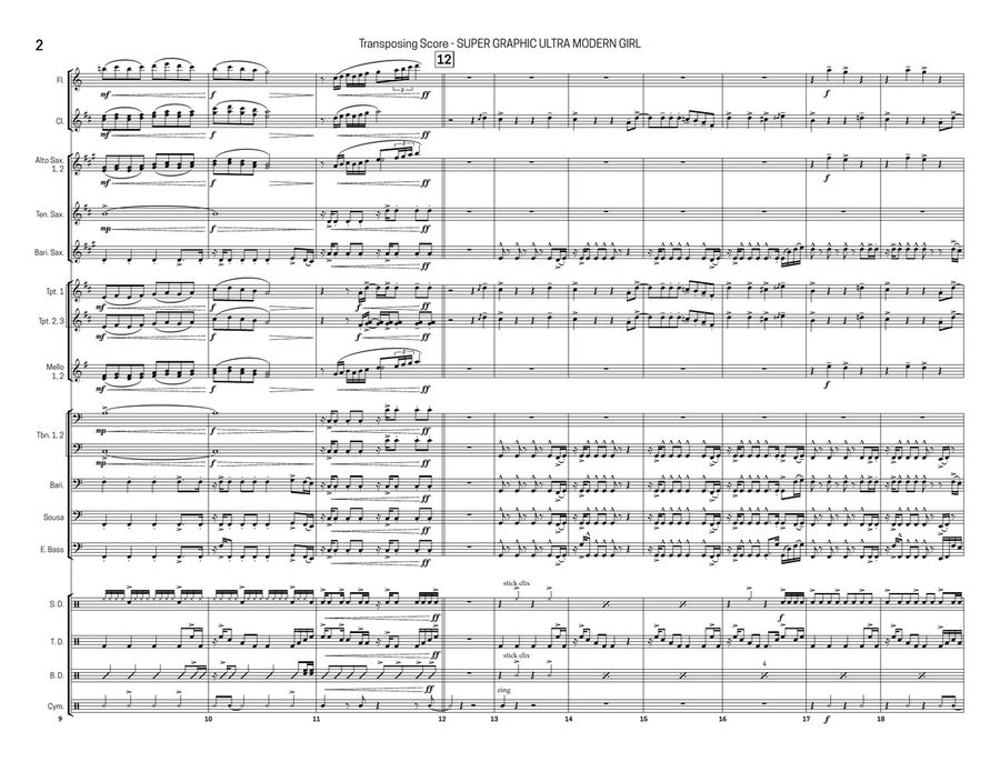 Super Graphic Ultra Modern Girl Marching Band scores gallery preview page 2