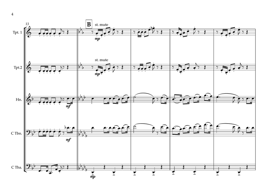 Bolivian National Anthem for Brass Quintet MFAO World National Anthem Series Brass Quintet scores gallery preview page 4