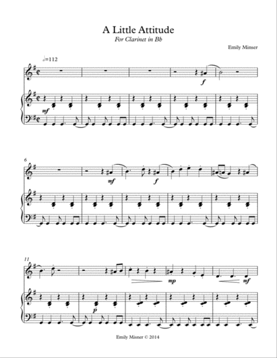 A Little Attitude A Little Attitude Clarinet Solo scores gallery preview page 1