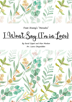 Book cover for I Won't Say (i'm In Love)