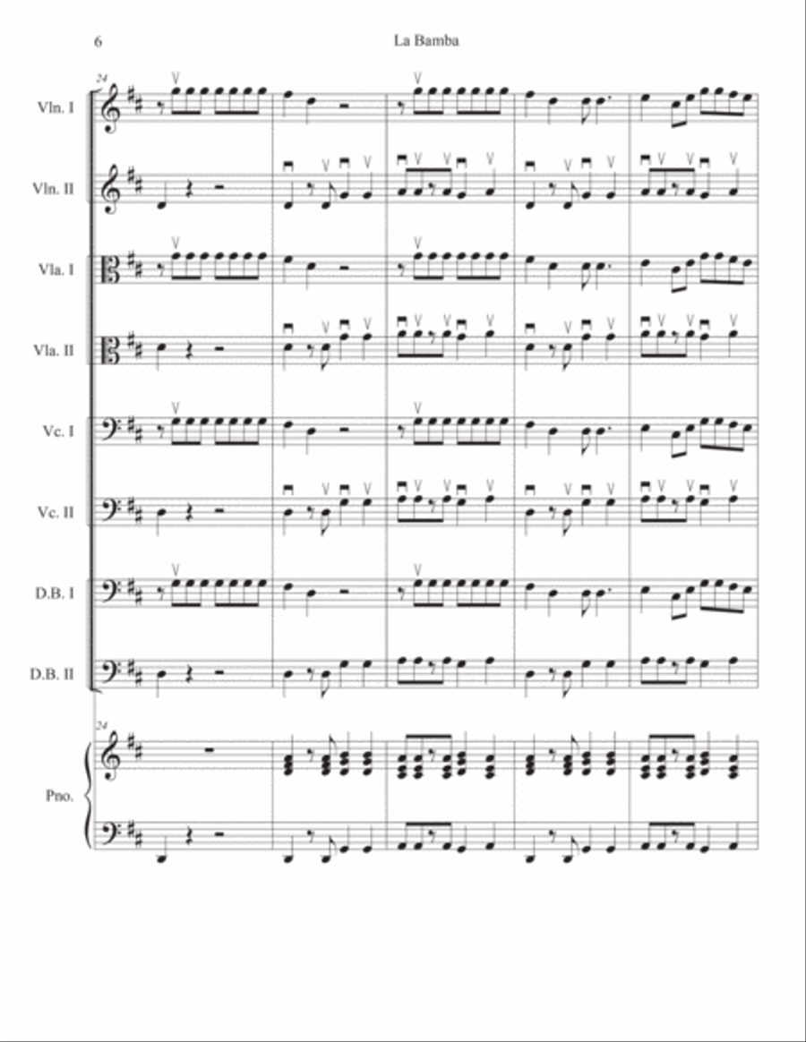 La Bamba Double Bass scores gallery preview page 6