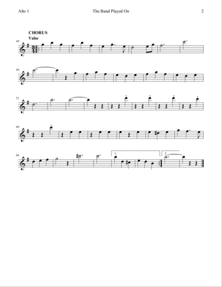 The Band Played On for Recorder Octet Recorder scores gallery preview page 6