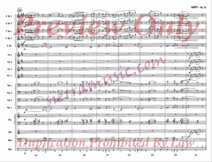 Happy (from One Foot in the Swamp) Jazz Ensemble scores gallery preview page 17