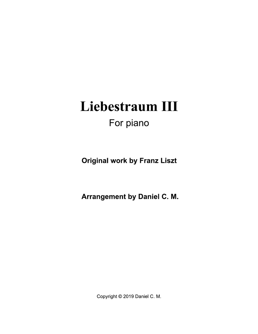 Liebestraum for piano (easy) Piano Solo scores gallery preview page 1