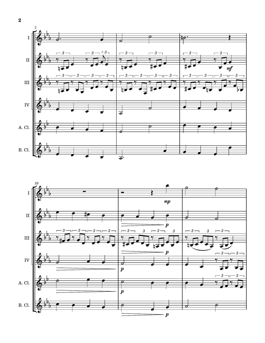 Cantique de Jean Racine Clarinet Quintet scores gallery preview page 3