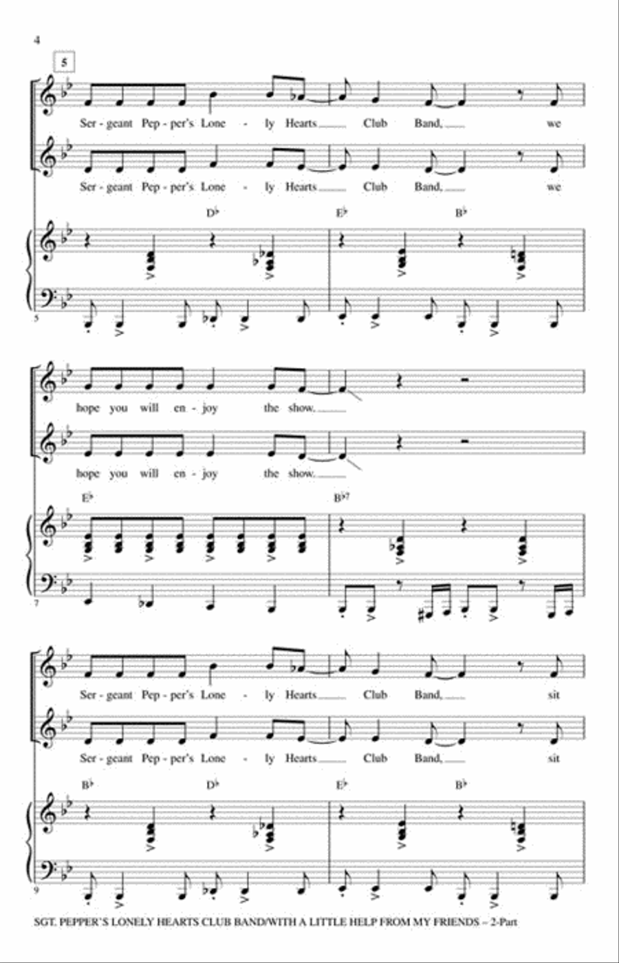Sgt. Pepper's Lonely Hearts Club Band/With a Little Help From My Friends 2-Part scores gallery preview page 3