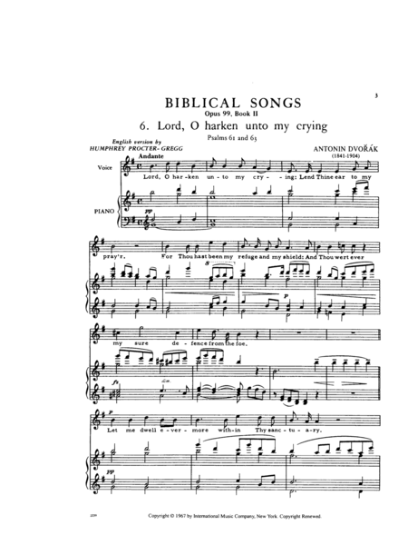 Biblical Songs. A Cycle Of 10 Songs, Opus 99: Volume II High