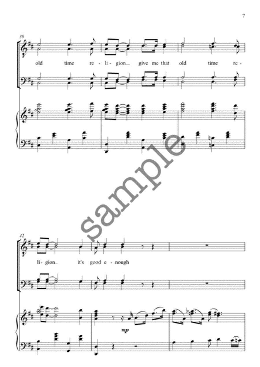 Give Me That Old Time Religion TTBB scores gallery preview page 7