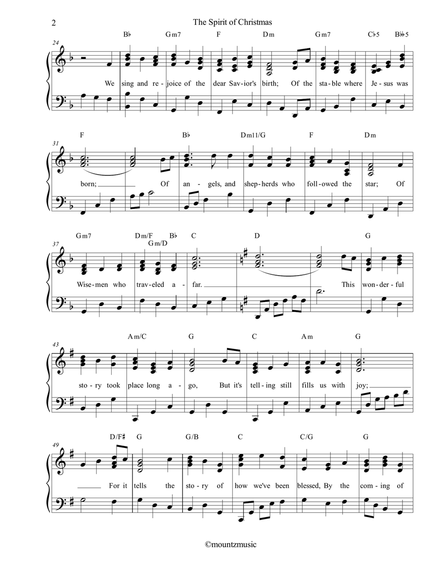 The Spirit of Christmas The Spirit of Christmas Piano, Vocal scores gallery preview page 2