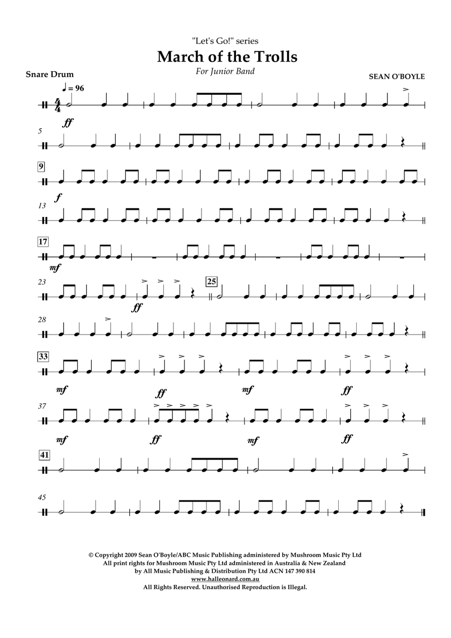March of the Trolls - Snare Drum