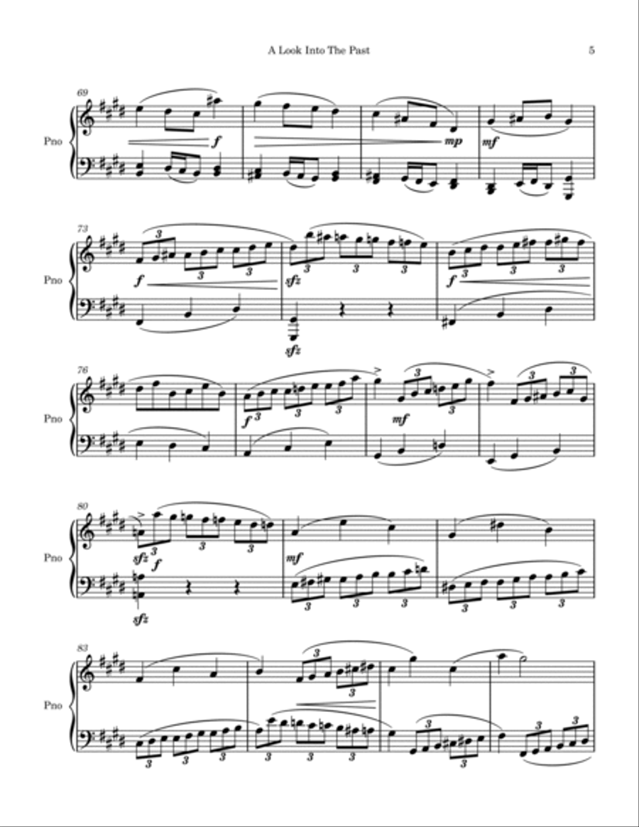 A Look Into The Past Piano Solo scores gallery preview page 5