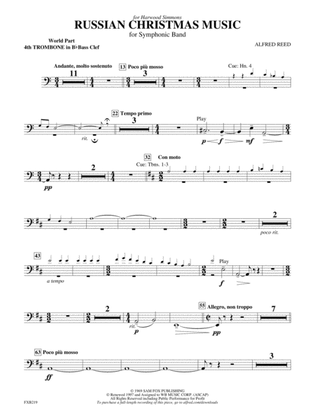 Russian Christmas Music: (wp) Bb Trombone B.C. 4
