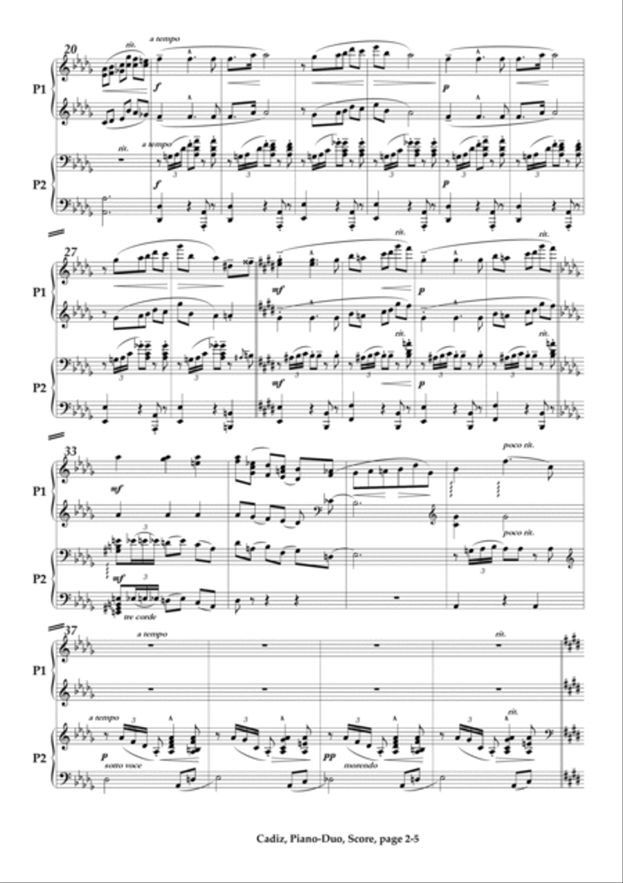 Suite espanola, No.4 Cadiz 2 Pianos, 4-Hands scores gallery preview page 2