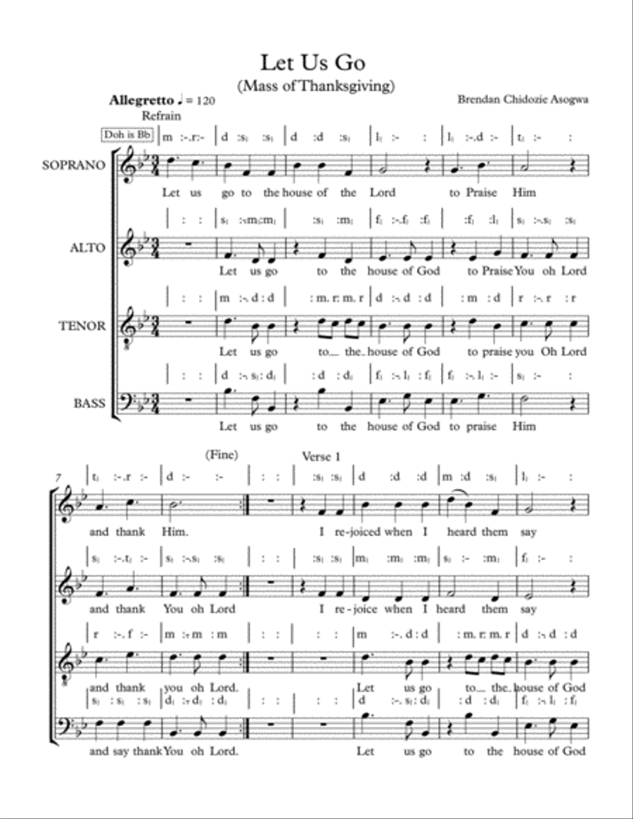 Let us go Let us go 4-Part scores gallery preview page 2