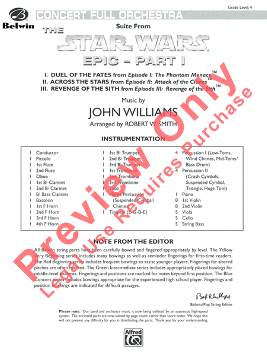 Star Wars Epic -- Part I, Suite from the Full Orchestra scores gallery preview page 30