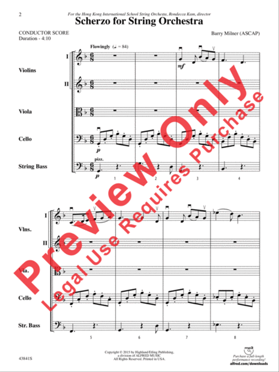 Scherzo for String Orchestra String Orchestra scores gallery preview page 3