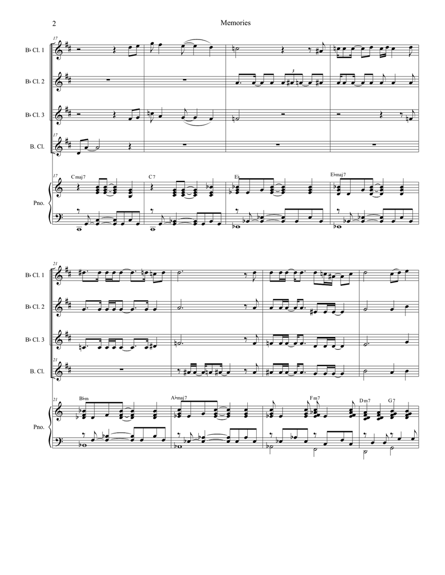 Memories Memories Woodwind Ensemble scores gallery preview page 2