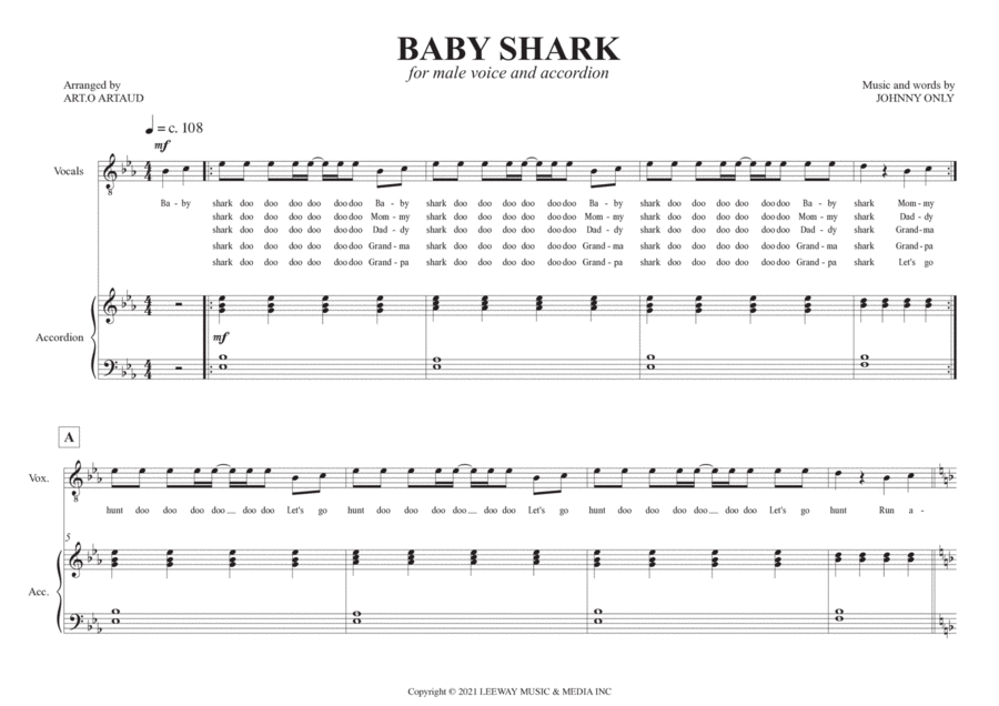 Baby Shark Chamber Music scores gallery preview page 1