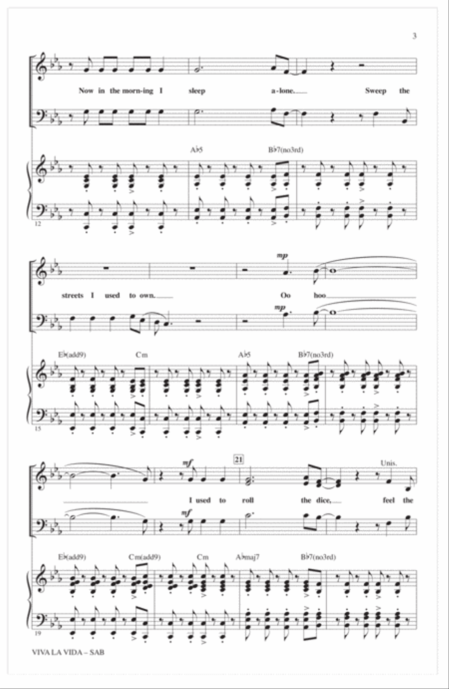 Viva La Vida (arr. Mark Brymer) 3-Part scores gallery preview page 2